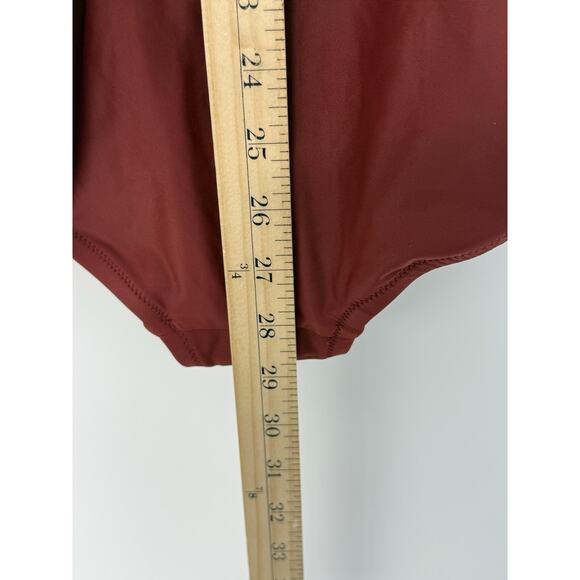 J.Crew Swimsuit Women 12 Sienna Red Ruched V-neck One Piece Beach Vacation - Picture 10 of 11